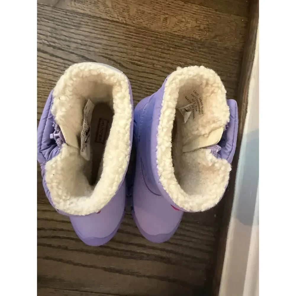 Hunter Kids Insulated Waterproof Sherpa Lined Snow Boots Purple Girls 10c NEW